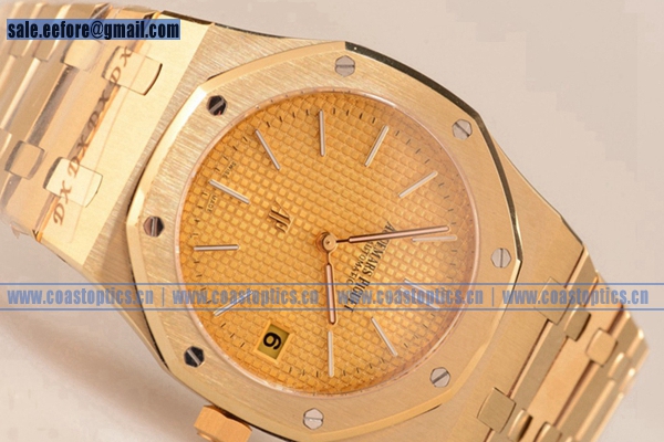 Replica Audemars Piguet Royal Oak Watch Yellow Gold 15202BA.OO.1240BA.02 - Click Image to Close